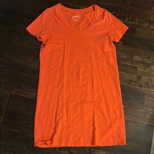 Bright Red/Orange Scoop neck T-Shirt dress